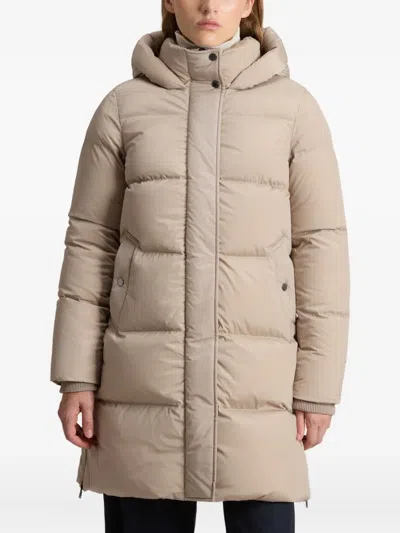 Woolrich Long Kelly Down Jacket In Neutral