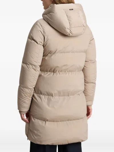 Woolrich Long Kelly Down Jacket In Neutral