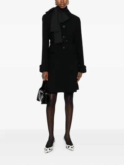 P.a.r.o.s.h Belted Button-up Coat In Black