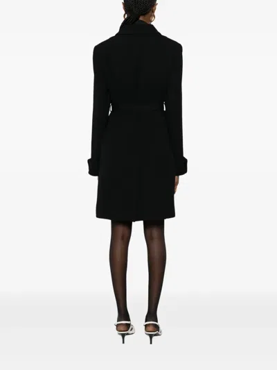 P.a.r.o.s.h Belted Button-up Coat In Black