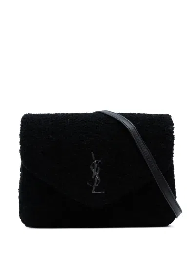 Pre-owned Saint Laurent 2018 Toy Shearling Loulou Crossbody Bag In Black