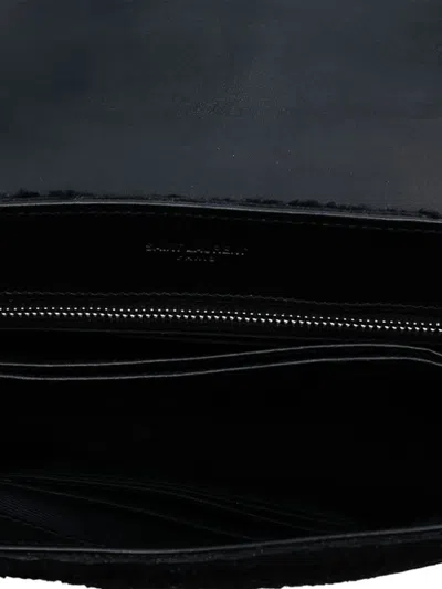 Pre-owned Saint Laurent 2018 Toy Shearling Loulou Crossbody Bag In Black