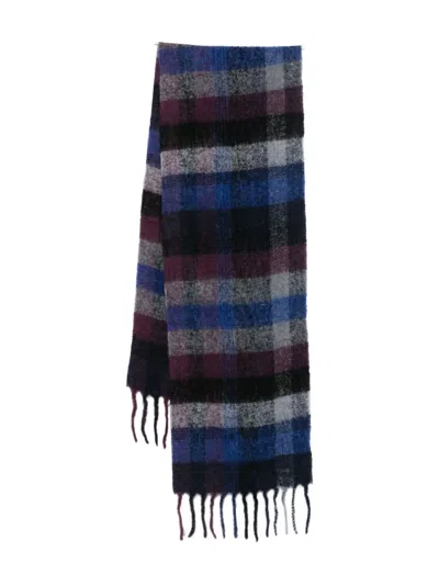 Paul Smith Checked Fringed Scarf In Multi