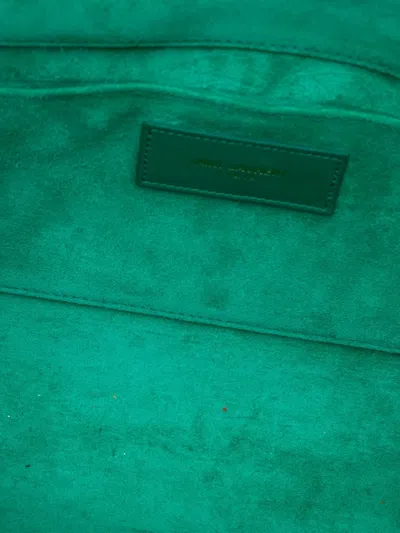 Pre-owned Saint Laurent 2013-2025 Leather Chyc Ligne Clutch Bag In Green