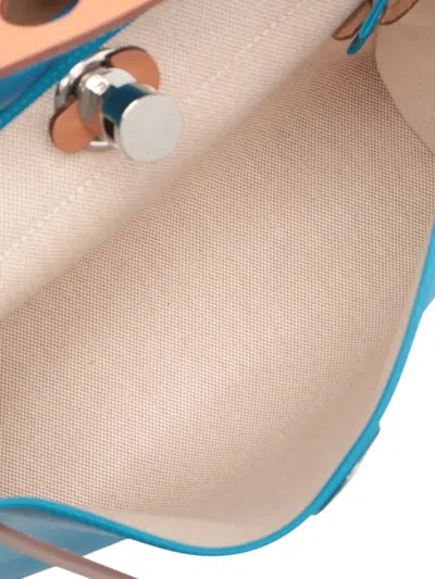 Pre-owned Hermes 2021 Toile H Berline Vache Hunter Herbag Zip 31 Satchel In Blue