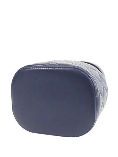 Pre-owned Chanel 2019 Quilted Lambskin Trendy Cc Case Vanity Bag In Blue