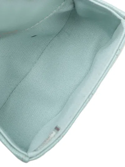 Pre-owned Chanel 2021 Mini Classic Caviar Clutch With Chain Crossbody Bag In Blue