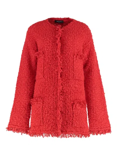 Fabiana Filippi Long Jacket With Boucle Effect In Red