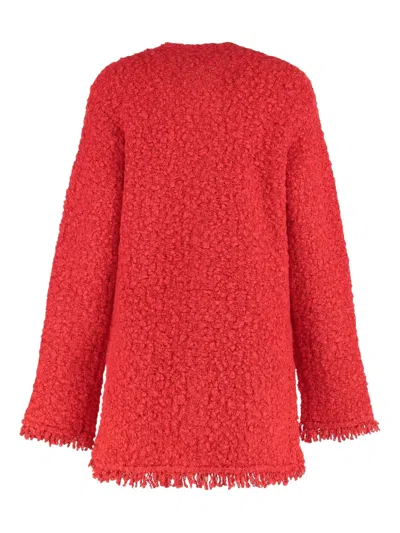 Fabiana Filippi Long Jacket With Boucle Effect In Red