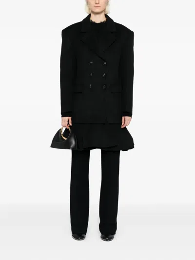 Ych Double-breasted Coat In Black