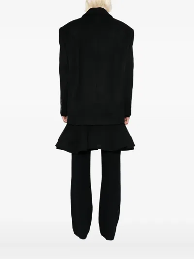 Ych Double-breasted Coat In Black