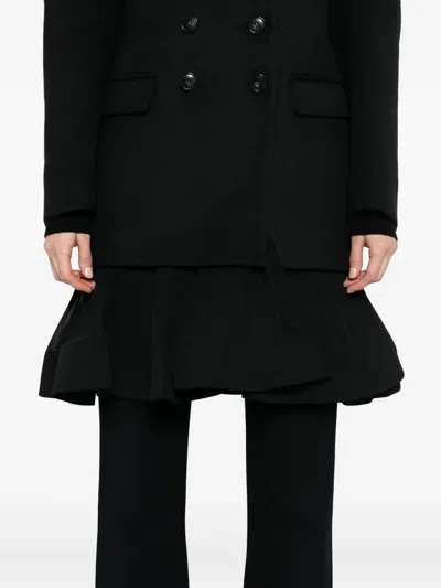 Ych Double-breasted Coat In Black