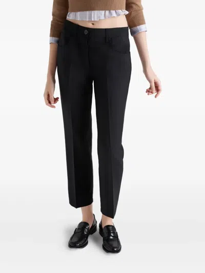 Prada Five-pockets Wool Trousers In Blue