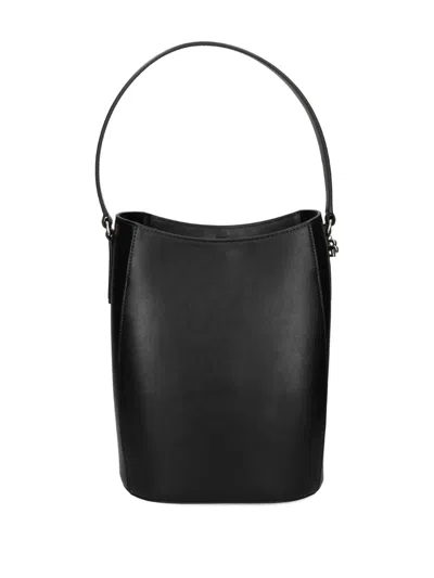 Hugo Boss Small Monogram-charm Bucket Bag In Black
