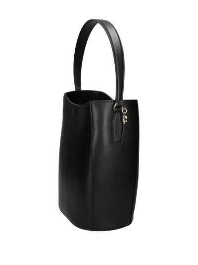 Hugo Boss Small Monogram-charm Bucket Bag In Black