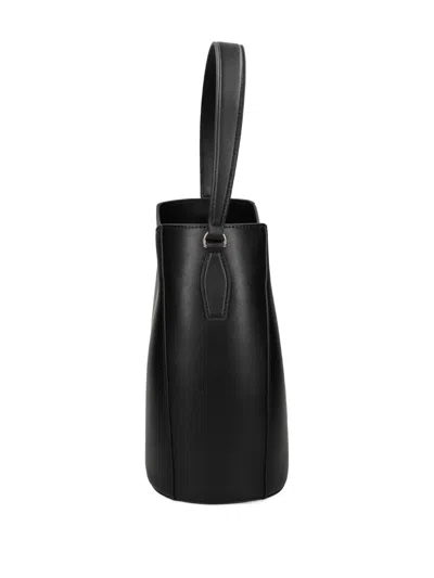 Hugo Boss Small Monogram-charm Bucket Bag In Black