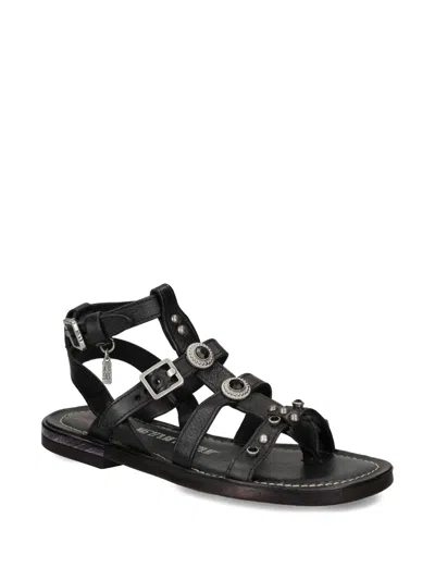 As98 Grant Buckle Embellished Sandal In Black