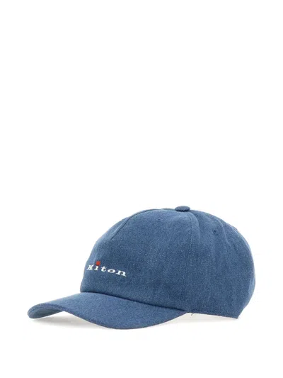 Kiton Paneled-desing Baseball Cap In Blue