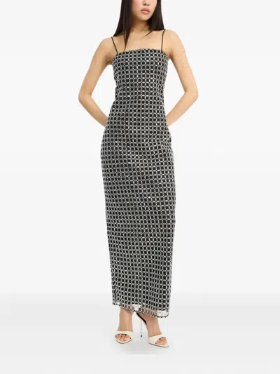 Rotate Birger Christensen Beaded Maxi Slip Dress In Multi
