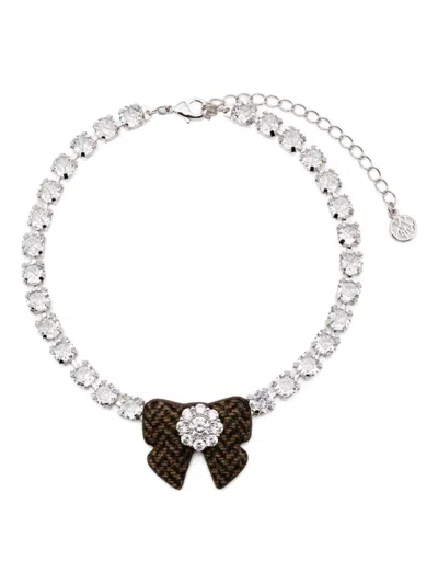 Shushu-tong Ribbon-embellished Necklace In Metallic