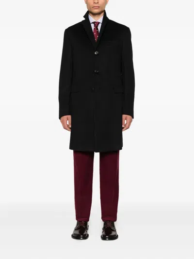 Corneliani Single-breasted Coat In Black