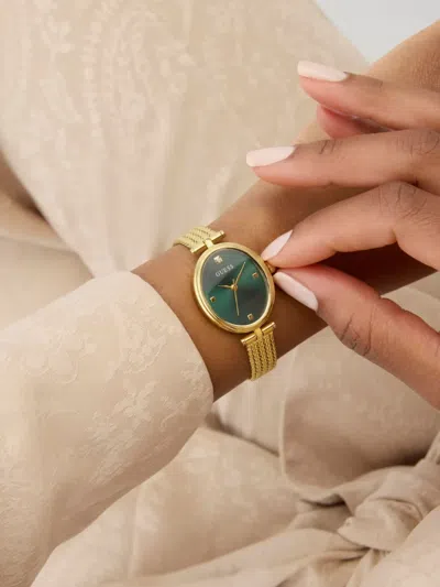 Guess Usa Stainless Steel Quartz 24mm In Gold