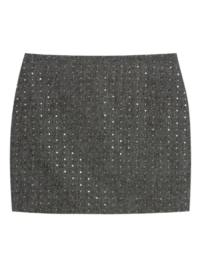 A Paper Kid Embellished Mini Skirt In Gray