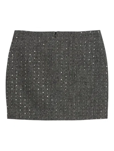 A Paper Kid Embellished Mini Skirt In Gray