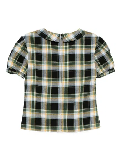 Shushu-tong Plaid Blouse In Green