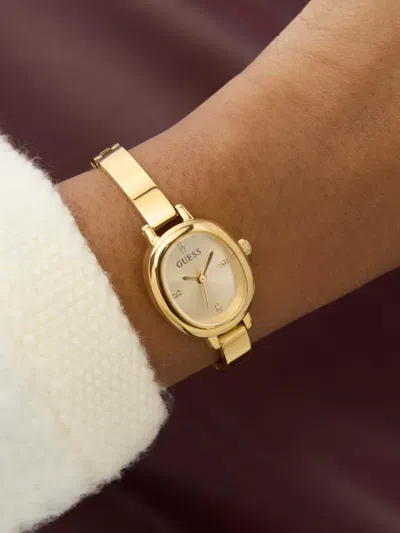 Guess Usa Recycled Steel Quartz 20.5mm In Gold