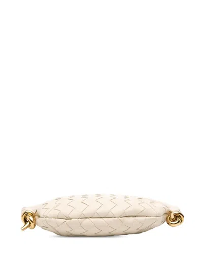 Pre-owned Bottega Veneta 2012-2025 Baby Lambskin Intrecciato Solstice Shoulder Bag In White