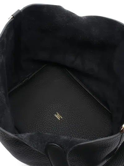 Pre-owned Hermes 2025 Picotin Leather Tote Bag In Black