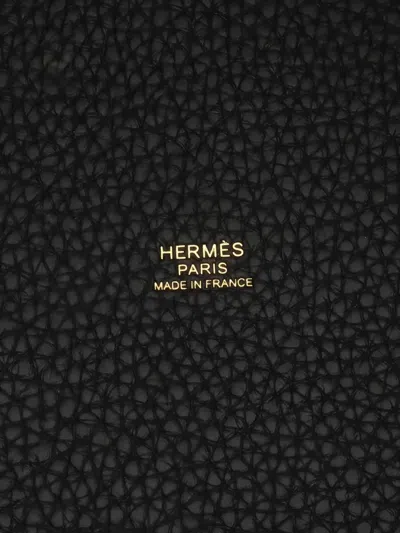Pre-owned Hermes 2025 Picotin Leather Tote Bag In Black