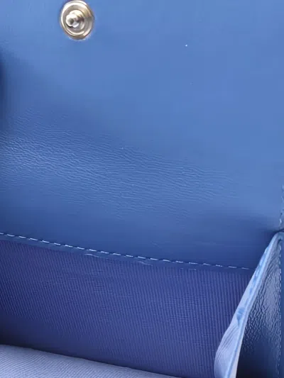 Pre-owned Chanel Matelasse Trifold Lambskin Wallet In Blue