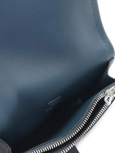 Pre-owned Hermes 2024 Animapolis Printed Bi-fold Wallet In Blue