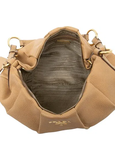 Pre-owned Prada 2000-2025 Vitello Daino Hobo Bag In Brown