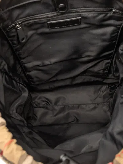 Pre-owned Burberry 2018-2025 House Check Nylon Logo Print Wilfin Backpack In Brown