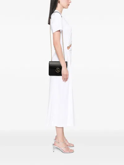 Pre-owned Gucci 2016-2025 Small Dollar Calfskin Interlocking G Crossbody Bag In Black