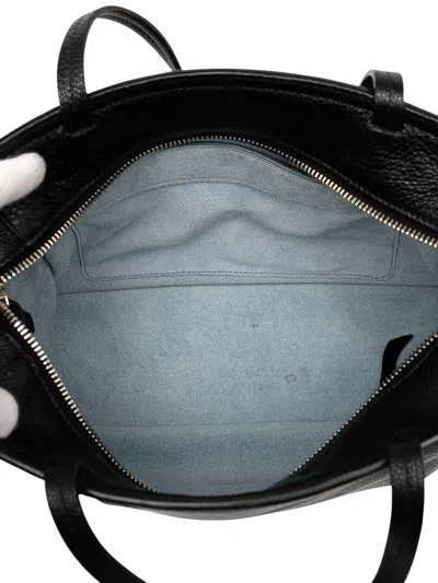 Pre-owned Prada 2016-2025 Glace Calfskin Etiquette Satchel In Black