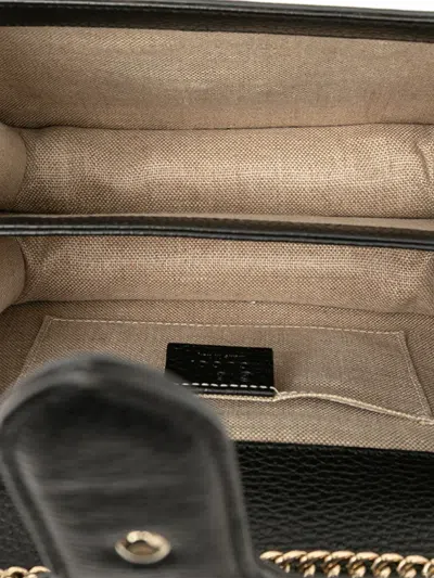 Pre-owned Gucci 2016-2025 Small Dollar Calfskin Interlocking G Crossbody Bag In Black