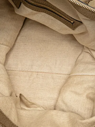 Pre-owned Gucci 2000-2015 Large Gg Canvas Bella Shoulder Bag In Gold