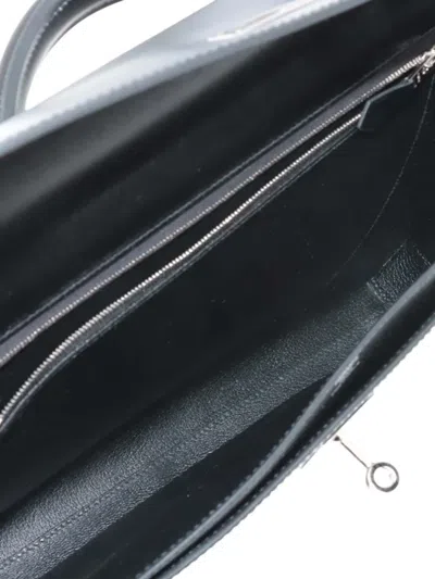 Pre-owned Hermes 2024 Tadelakt Kelly Depeches 36 Business Bag In Black