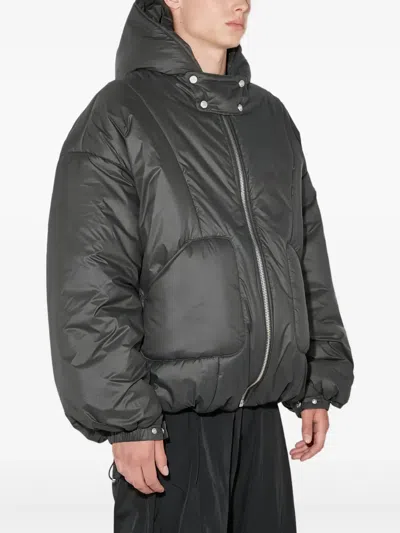 Misbhv Nylon Sculptural Puffer Jacket In Gray