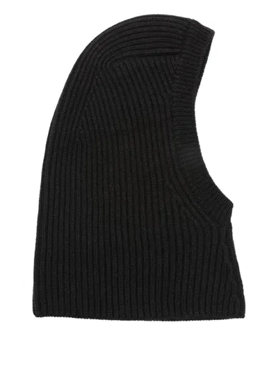 P.a.r.o.s.h Ribbed Wool Balaclava In Black