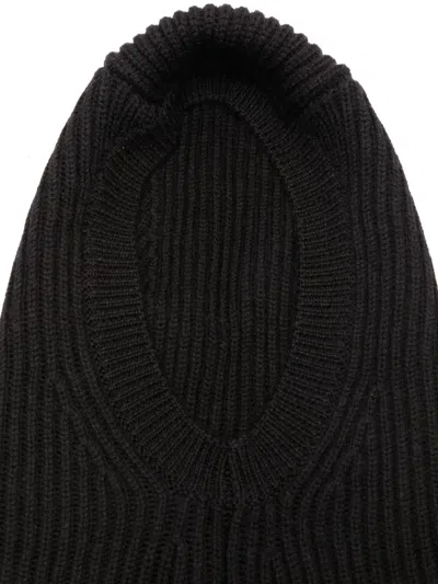 P.a.r.o.s.h Ribbed Wool Balaclava In Black