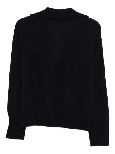 Roberto Collina V-neck Wool Polo Sweater Clothing In Blue