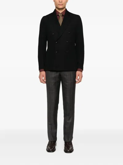 Tagliatore Double-breasted Jacket In Black