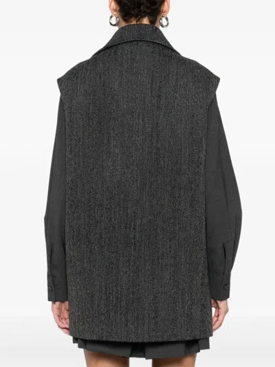 P.a.r.o.s.h Asymetric Zip Gilet In Gray