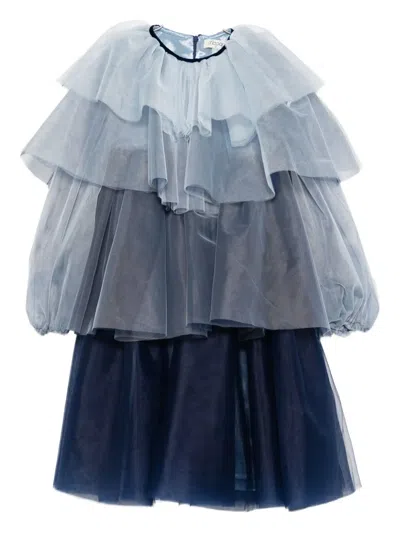 Alapage Amelia Ruffled Dress In Blue