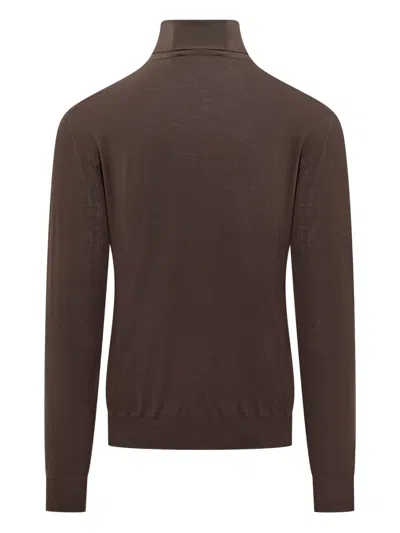 Filippo De Laurentiis Turtleneck Sweater In Brown